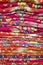 Colorful bed sheets bedding objects in asia market