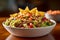 Colorful Beef Taco Salad on White Plate