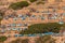 Colorful beehives on the mountainside, Ios, Greece