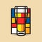 Colorful Beer Cup Logo Inspired By Mondrian\\\'s Vibrant Colors