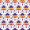 Colorful beetle vector seamless pattern