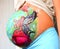 Colorful belly painting