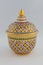 Colorful Benjarong porcelain on White background art of thailand