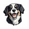 Colorful Bernese Mountain Dog Animated Mascot For Facebook