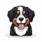 Colorful Bernese Mountain Dog Illustration With Happy Expression