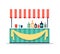 Colorful Beverage Booth Icon Vector Illustration