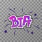 Colorful biff comic sound effect on transparent background