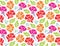 Colorful Big flowers and leaves pattern vector. Seamless Floral printing pattern.