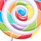 Colorful big lollipop spiral candy background