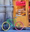 Colorful bike at the bakery