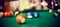 Colorful billiard balls on a billiard table