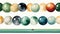 Colorful Billiard Balls and Cues Seamless Pattern AI Generated