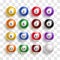 Colorful billiard balls with numbers