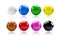 Colorful Billiards balls on white background with standard eight colors. 3D render of snooker pool balls object.  Clipping path
