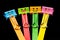 Colorful of binder clips on Ice cream sticks