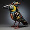 Colorful Bird Shaped Sculpture: A Dieselpunk Inspired Masterpiece