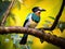 Colorful bird Silver breasted broadbil  Made With Generative AI illustration