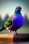 A colorful bird standing on a ledge- Ai Generated Image.