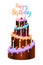 Colorful birthday cake illustration