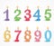 Colorful Birthday candle number