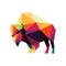Colorful Bison Polygonal low poly logo icon.
