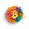 Colorful Bitcoin Logo With Symbolic Elements And Psychedelic Graphic Design