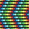 Colorful and black seamless background on which the arrow points left or back.