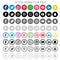 Colorful & black & white shading Social media icons set of facebook twitter instagram pinterest whatsapp