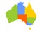 Colorful blank map of Australia. Vector illustration