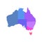 Colorful blank map of Australia. Vector illustration