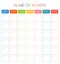 Colorful blank month planning calendar