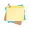 Colorful blank paper note with blue clip