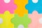 Colorful blank puzzle pieces