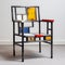 Colorful Block Frame Chair: A Modern De Stijl Sculpture