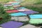 Colorful block walkway in the garden