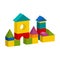 Colorful blocks toy building tower, castle, house