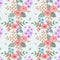 Colorful blossom flowers vector design seamless pattern