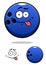 Colorful blue cartoon bowling ball