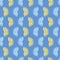 Colorful Blue Half Lemon Slices Vector Graphic Pattern