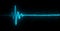 Colorful blue heartbeat rate and pulse on black screen background