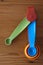 A colorful blue measuring spoon