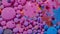 Colorful blue pink bubbles surface wallpaper themes background, multicolor space universe concept