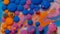 Colorful blue purple bubbles surface wallpaper themes background, multicolor space universe concept
