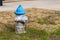 Colorful Blue and Silver Fire Hydrant used for supplying water