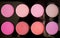 Colorful blush set. Professional cosmetics.
