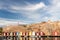 Colorful boat houses at Smogen, Sweden.