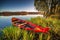 Colorful boat in lake