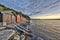 Colorful Boathouses in Norwegian fjord