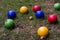 Colorful Bocce Balls on Grass