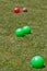 Colorful Bocce Balls in Green Grass